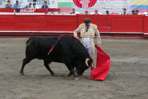 Ayudado por bajo de Antonio Ferrera al cuarto toro de la tarde.