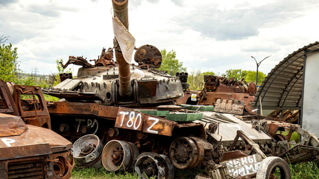 Un tanque ruso destruido