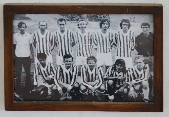 &quot;Esta foto es de 1982, en la que aparece José Arles Pérez Cadavid, mi papá. Él jugaba fútbol con el equipo Delfos&quot;, cuenta Carlos Alberto Pérez Muñoz, fundador del museo.