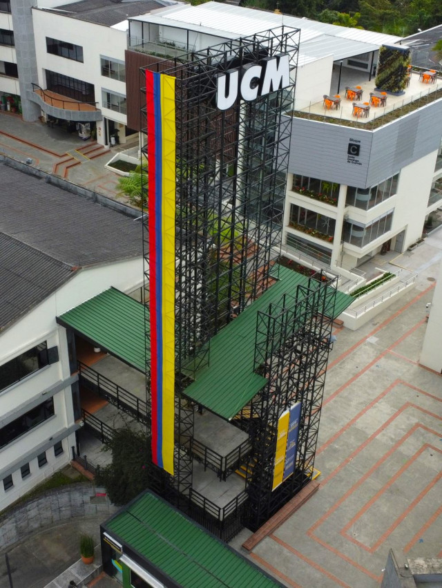 bandera de la selección colombia en manizales