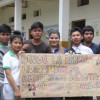 Estudiantes indígenas del colegio José María Carbonell, de Palestina.