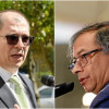 Gustavo Petro (derecha) le pide explicaciones al fiscal sobre sus actuaciones. Francisco Barbosa ha cuestionado decisiones del presidente principalmente relacionadas con su política de paz total.