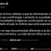 Este es el pantallazo del trino del presidente Petro en el que desmintió las declaraciones dadas este miércoles sobre el hallazgo con vida de cuatro niños accidentados en un avión en Guaviare.