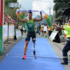 Juan Esteban Patiño en su llegada a la meta en Cameguada, en Chinchiná. 