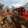 Personal de Aguas de Manizales finalizó este lunes la tubería en la avenida Paralela con calle 55. 