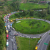 Así se ve el cierre en La Romelia, en la glorieta de entrada a Dosquebradas (Risaralda).