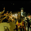 El cantante caldense Yeison Jiménez con la yegua La Mixtura de la Betulia durante su presentación en el Movistar Arena de Bogotá.