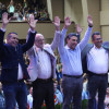 De izq. a der., Juan José Silva, delegado de la Alcaldía de Manizales; Henry Gutiérrez, gobernador de Caldas; Mauricio Lizcano, ministro de las TIC, y Fabio Hernando Arias, rector de la Universidad de Caldas.