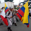 studiantes de Villamaría (Caldas) desfilan el 07 de agosto.