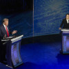 Donald Trump y Kamala Harris durante el debate del pasado martes.