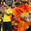 El artista colombiano Ryan Castro (i) se presenta en la inauguración de la Copa Mundial Femenina sub-20 este sábado, antes del partido del grupo A entre las selecciones de Colombia y Australia en el estadio El Campín en Bogotá (Colombia). EFE/ Mauricio Dueñas Castañeda