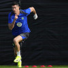 El jugador del FC Barcelona Robert Lewandowski durante el entrenamiento.