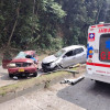 Los dos carros chocaron en el sector del vivero contiguo al Bosque Popular El Prado, de Manizales.