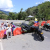 El bloqueo este lunes en la vía Manizales - Medellín, en el sector del ingreso a Marmato (Caldas). 