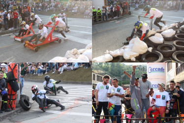 La curva del CAI de La Sultana y el paso de los pilotos que emocionó a los cientos de aficionados que se agolparon en la ruta. Fue el final de los carritos de balineras en la Feria.