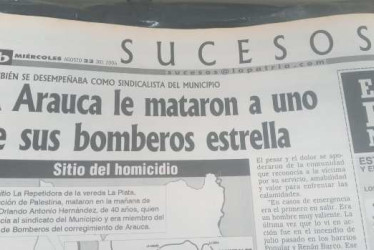 Así registró LA PATRIA el asesinato del bombero.