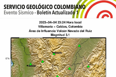 El primero de los temblores ocurrió a las 11:24 p.m. del martes y tuvo una magnitud de 3,1.