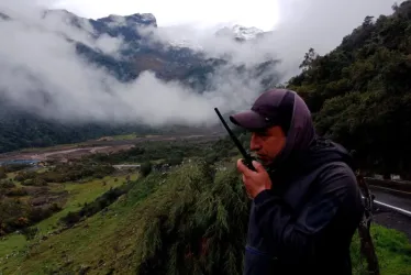 Edwar Antonio Ariza García en el cañón del río Lagunilla