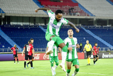 El experimentado jugador Dorlan Pabón ha anotado todos los goles verdolagas en la actual Copa Libertadores. En la primera fecha marcó un doblete ante Patronato y en la segunda logró un hat-trick contra Melgar.