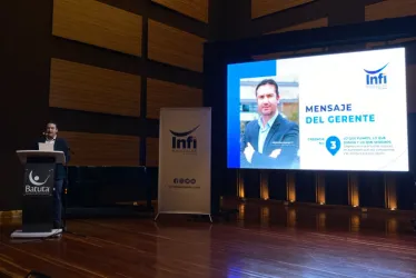 El gerente de Infimanizales, Alejandro Arango Castro en la presentación de resultados de Infimanizales.