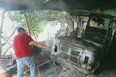 Así quedó el motocarro en Victoria. 