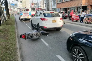 Accidente en el sector de Las Palmas, en donde resultó lesionada una mujer. 