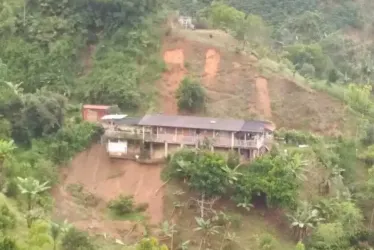 Vivienda afectada en San Peregrino, en Manizales. 