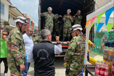 Paquete de ayudas que envió la Gobernación de Caldas para la emergencia en Norcasia