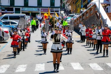 La banda de la institución educativa Manzanares llevó el ritmo en el Día de la Independencia en este municipio del oriente caldense. 