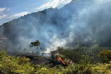 Incendio en la vereda La Playa de Marquetalia (Caldas). 