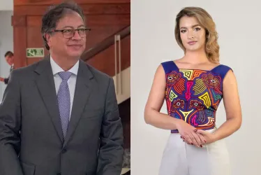 El presidente, Gustavo Petro, y su hija mayor, Andrea. 