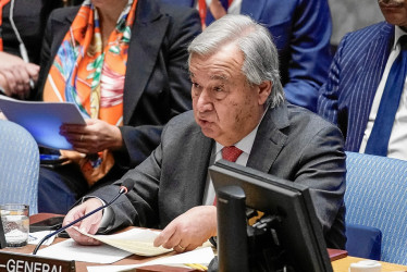 Foto | EFE | LA PATRIA  El secretario general, António Guterres, es atacado por Israel, país que pide su dimisión por criticar su actuación en Gaza.