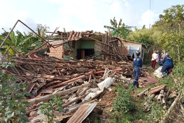 Se desplomó por completo una vivienda ubicada en la vereda El Recreo. No hubo lesionados.