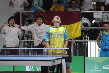 Jerónimo Hernández, tenismesista caldense, expresa su malestar tras la eliminación de Caldas en la modalidad equipos masculinos de tenis de mesa, frente a Tolima.