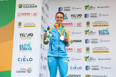 La manizaleña Diana Carolina Peñuela suma dos metales en las actuales Justas: bronce el domingo en la contrarreloj individual y plata este martes en la prueba de ruta.