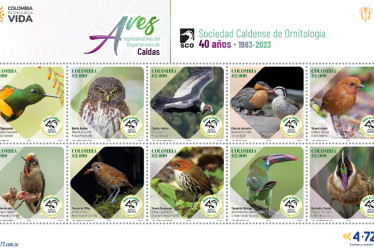  la emisión filatélica de aves representativas de Caldas