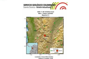 Sismo de 2,1 de magnitud en Neira 