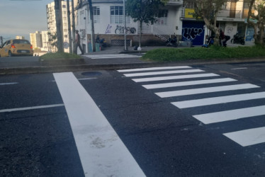 Esta cebra, sobre la avenida Santander de Manizales, quedó como la publicidad de cierto banco: en el lugar equivocado.