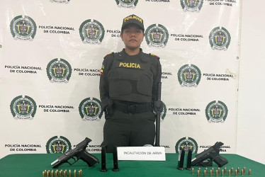 En Marmato le incautaron dos pistolas a un escolta que se movilizaba por el municipio sin los permisos para portarlas.