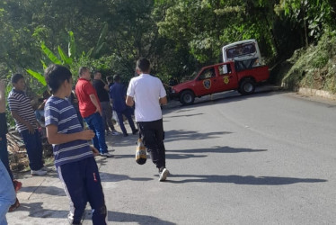 Sector del accidente en la vereda Tapias, de Neira. Murieron dos personas.