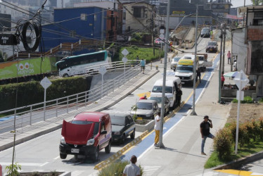 Así se ven hoy las obras del Bulevar en el sector de la Universidad de Manizales.