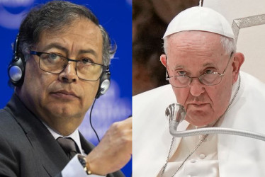 Gustavo Petro y el Papa Francisco.