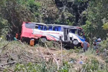 El bus accidentado.