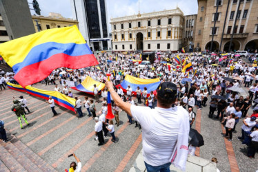 Esta es una imagen de la marcha realizada en la ciudad en marzo de este año contra Petro.