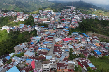 Imagen aérea de Marquetalia (Caldas).