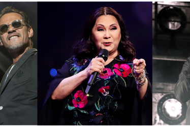 Los artistas Marc Anthony, Ana Gabriel y Nicky Jam.