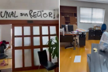 Encapuchados hicieron grafitis e invadieron oficinas en el Campus Palogrande de la Universidad Nacional sede Manizales.