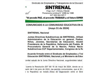 Comunicado sindicatos docentes