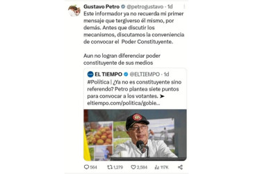 El presidente, Gustavo Petro, utiliza X