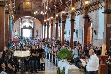 En la parroquia San Sebastián se efectuó la misa.